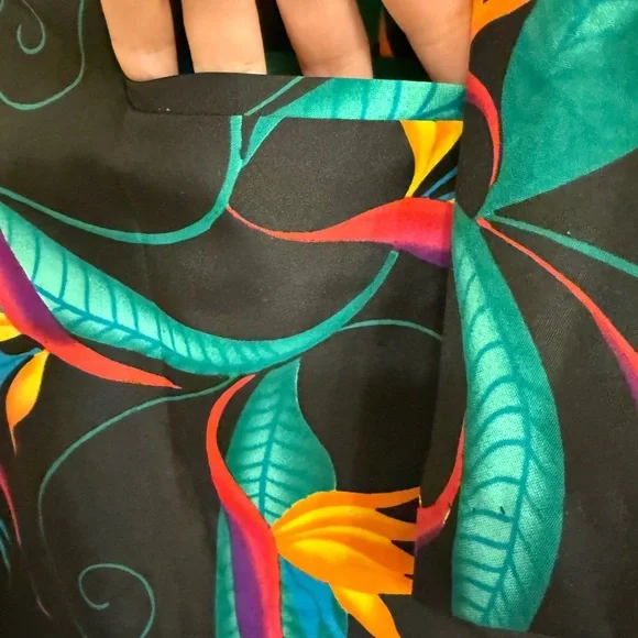Vintage 80’s Hilo Hattie Black Tropical Floral Shirt Men’s XL  Bird of Paradise - Picture 6 of 9
